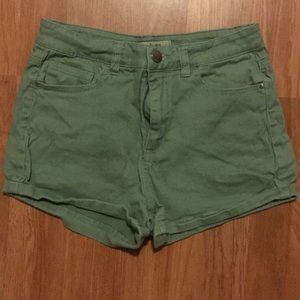 Olive Green High Waisted Shorts
